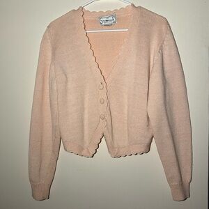 Vintage - Stratosphere Scalloped Peach Cardigan